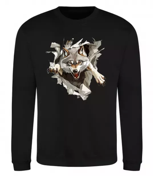 Свитшот Вовк стрибок Черный фото