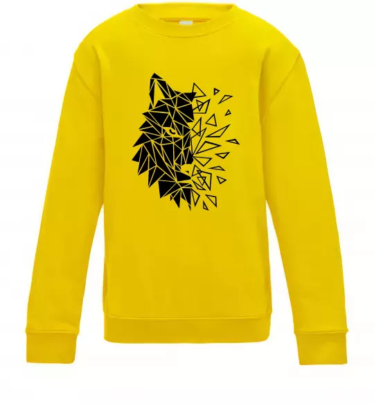 Детский Свитшот Вовк мозаїка Солнечно желтый фото