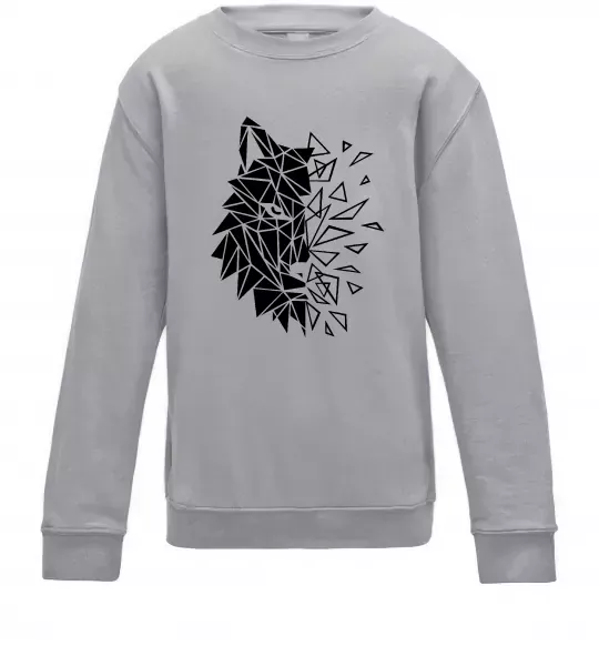 Детский Свитшот Вовк мозаїка Серый меланж фото