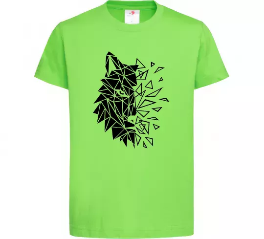 Детская футболка Вовк мозаїка Лаймовый фото