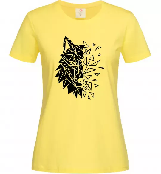 Женская футболка Вовк мозаїка Лимонный фото