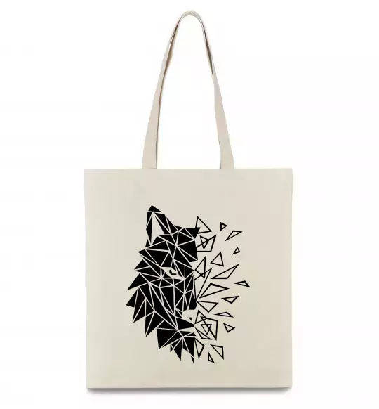 Эко-сумка Вовк мозаїка Бежевый фото