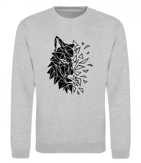 Світшот Вовк мозаїка Сірий меланж фото