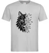 Мужская футболка Вовк мозаїка Серый фото