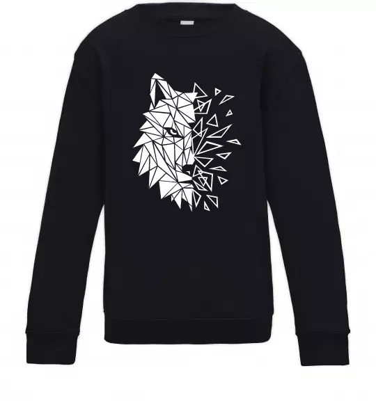 Детский Свитшот Вовк мозаїка Черный фото