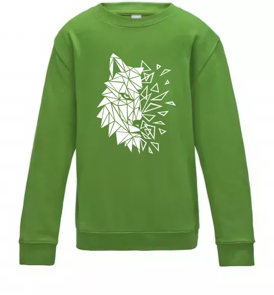 Детский Свитшот Вовк мозаїка Лаймовый фото
