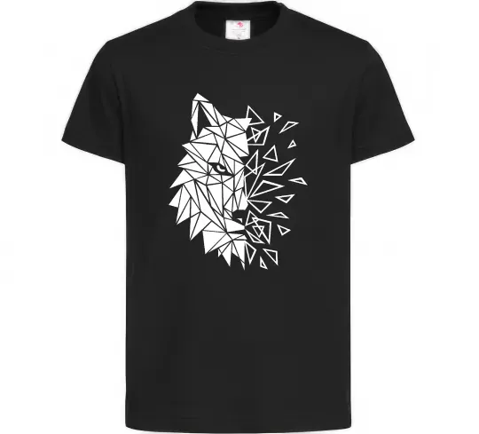 Детская футболка Вовк мозаїка Черный фото