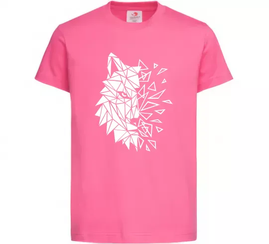 Детская футболка Вовк мозаїка Ярко-розовый фото