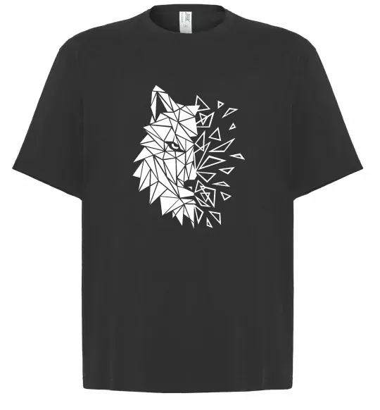 Футболка Оверсайз Вовк мозаїка Чорний фото