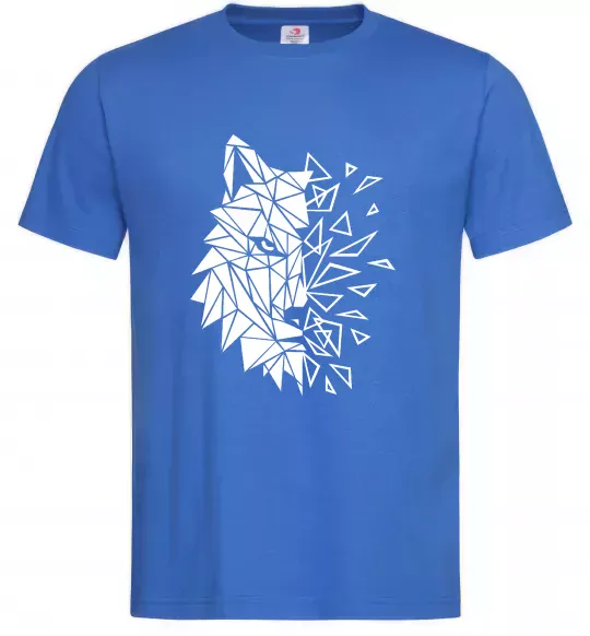 Мужская футболка Вовк мозаїка Ярко-синий фото