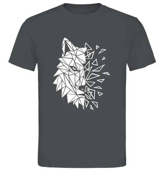 Мужская футболка Вовк мозаїка Графит фото