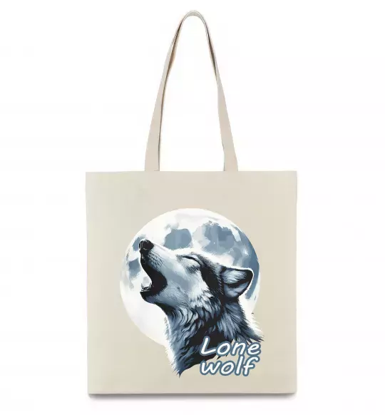 Еко-сумка Lone wolf Бежевий фото