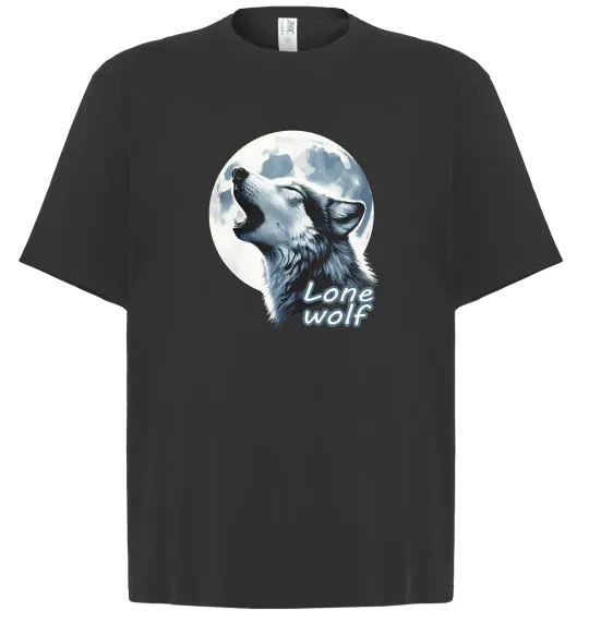 Футболка Оверсайз Lone wolf Чорний фото
