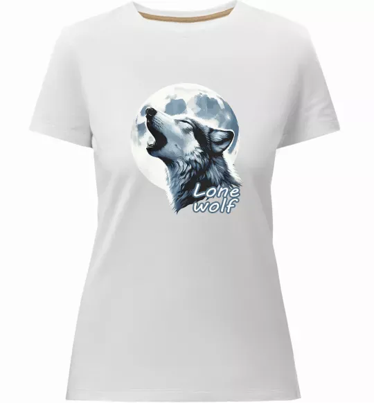 Женская премиум футболка Lone wolf Белый фото