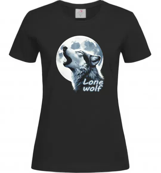 Женская футболка Lone wolf Черный фото