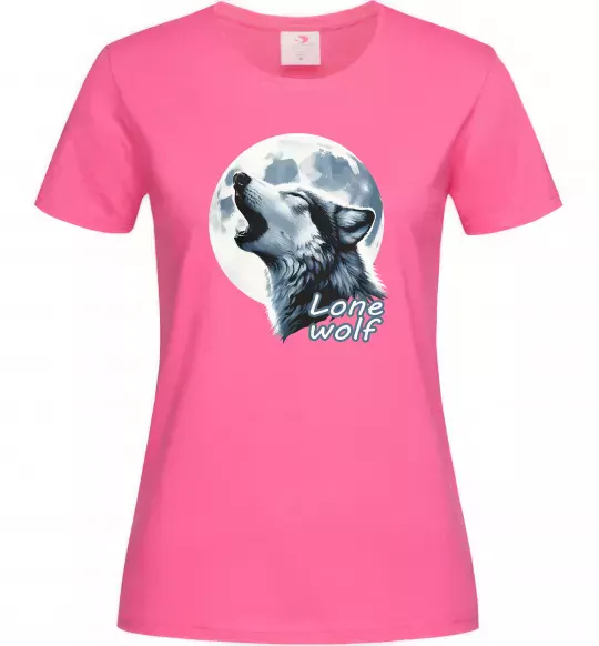 Женская футболка Lone wolf Ярко-розовый фото