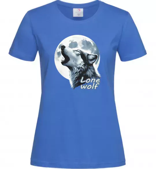 Женская футболка Lone wolf Ярко-синий фото