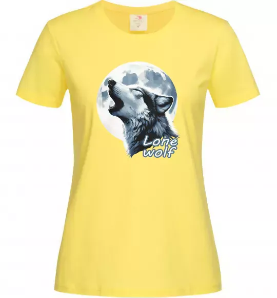 Женская футболка Lone wolf Лимонный фото