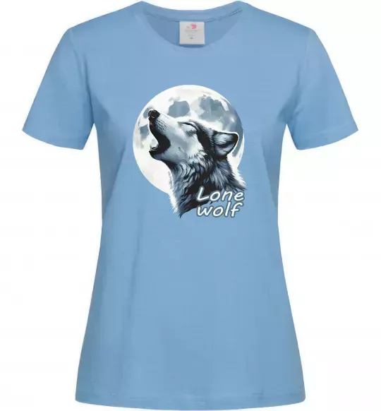 Женская футболка Lone wolf Голубой фото