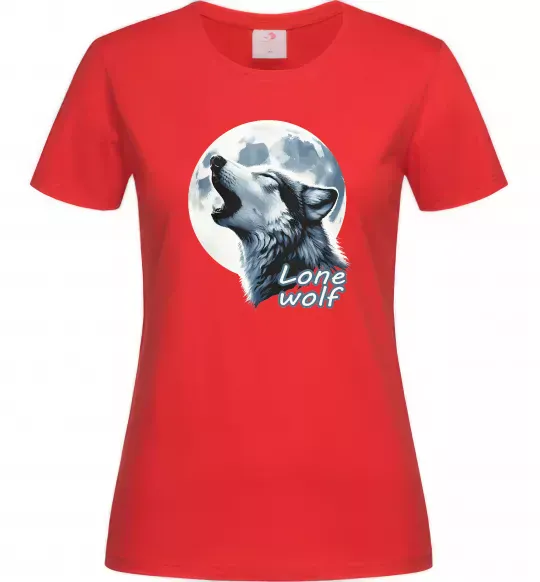 Женская футболка Lone wolf Красный фото