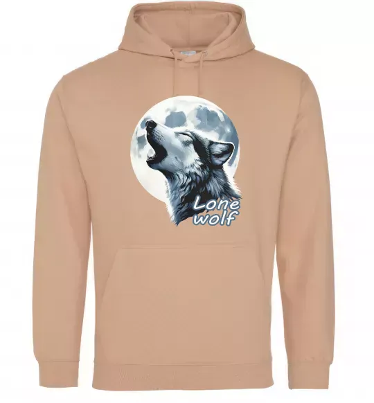 Женская толстовка (худи) Lone wolf Песочный фото
