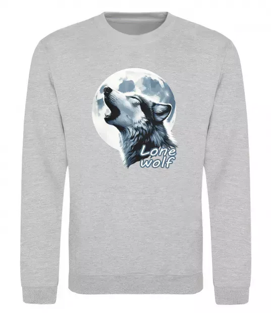 Свитшот Lone wolf Серый меланж фото