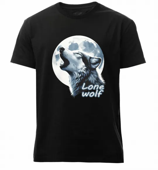 Мужская премиум футболка Lone wolf Черный фото