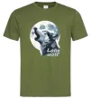 Мужская футболка Lone wolf Оливковый фото
