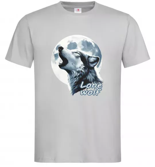 Мужская футболка Lone wolf Серый фото