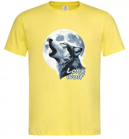 Мужская футболка Lone wolf Лимонный фото