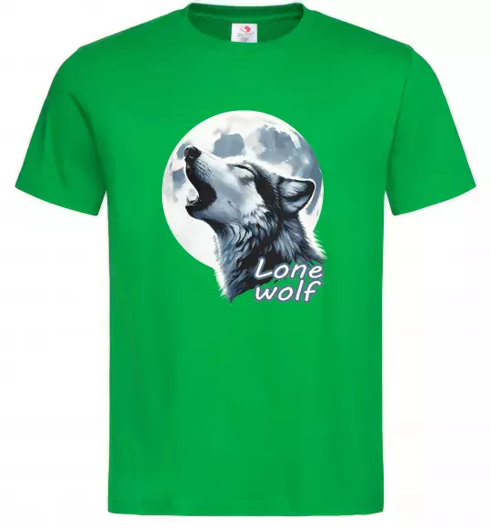 Мужская футболка Lone wolf Зеленый фото