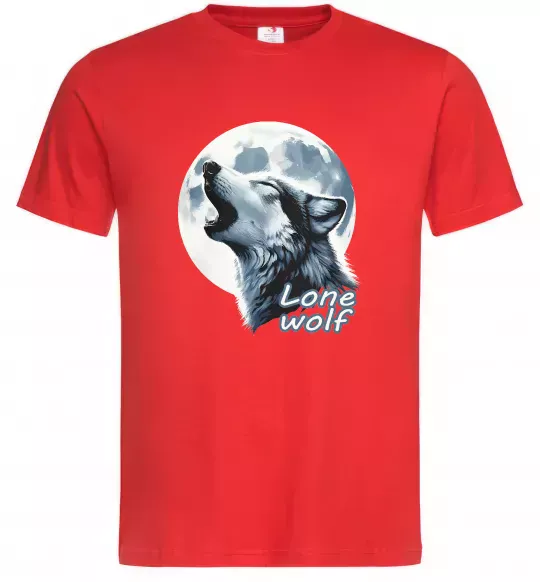 Мужская футболка Lone wolf Красный фото