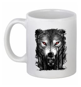 Чашка керамическая Вовк ліс