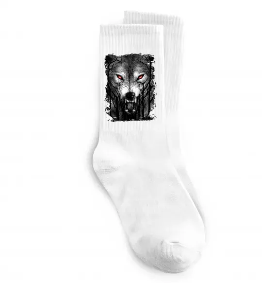 Носки Вовк ліс Белый фото