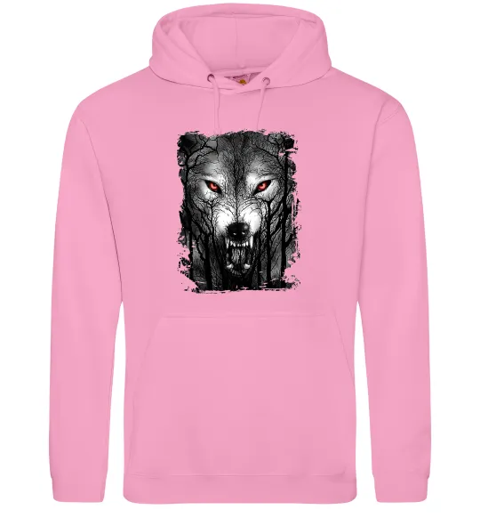 Женская толстовка (худи) Вовк ліс Розовый фото