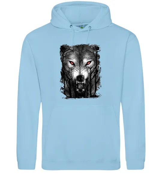 Женская толстовка (худи) Вовк ліс Голубой фото