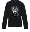 Детский Свитшот Вовк ліс Черный фото
