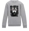 Детский Свитшот Вовк ліс Серый меланж фото