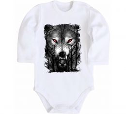 Детский боди Вовк ліс