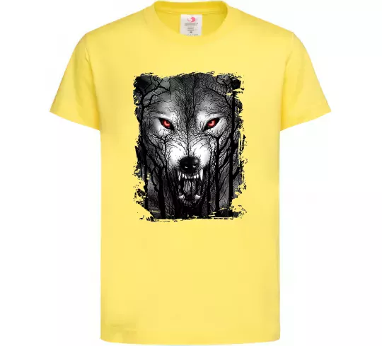 Дитяча футболка Вовк ліс Лимонний фото