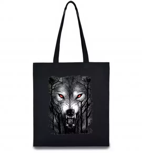 Эко-сумка Вовк ліс Черный фото