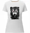 Женская премиум футболка Вовк ліс Белый фото