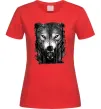 Жіноча футболка Вовк ліс Червоний фото