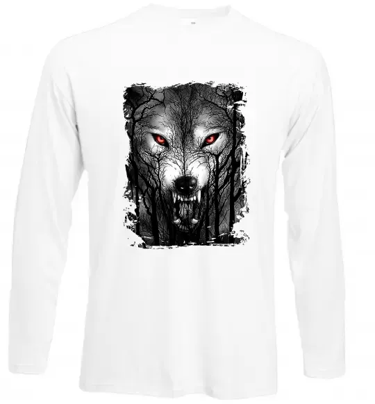 Лонгслив Вовк ліс Белый фото