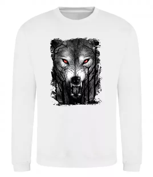 Світшот Вовк ліс Білий фото