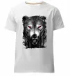 Мужская премиум футболка Вовк ліс Белый фото
