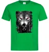 Чоловіча футболка Вовк ліс Зелений Чоловіча футболка Вовк ліс Зелений фото