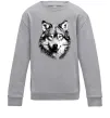 Детский Свитшот Вовк голова Серый меланж фото