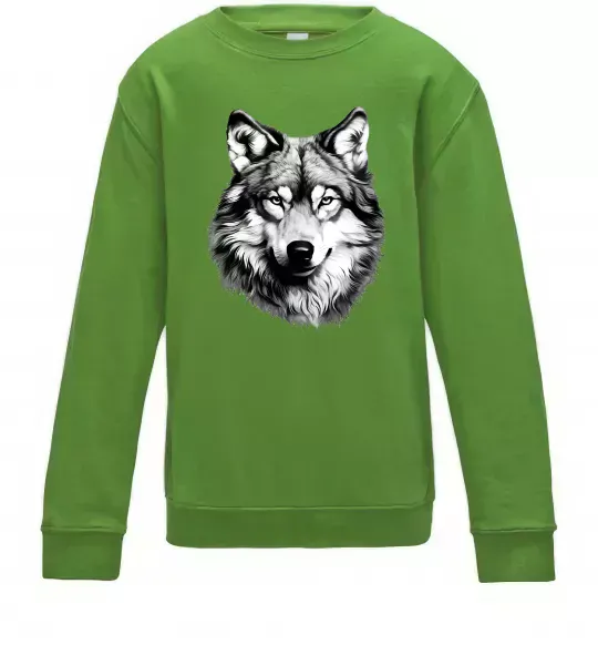 Детский Свитшот Вовк голова Лаймовый фото