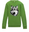 Детский Свитшот Вовк голова Лаймовый фото